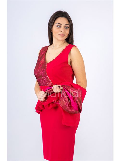 tubino con bolero e rouche SHARON | SH108FUXIA