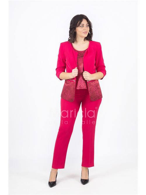 tailleur con giacca lavorata SHARON | SH305FUCSIA