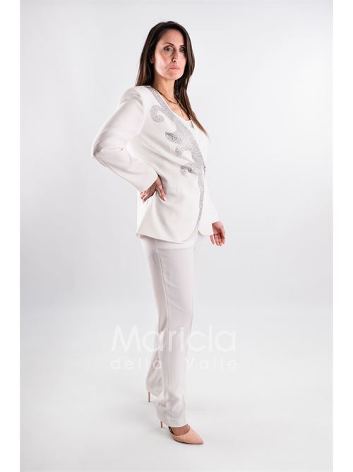 tailleur ricamo strass SHARON | SH401BIANCO