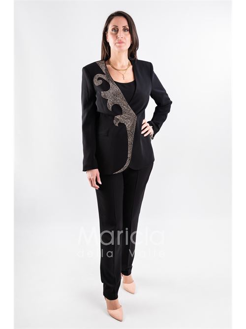 tailleur ricamo strass SHARON | SH401NERO