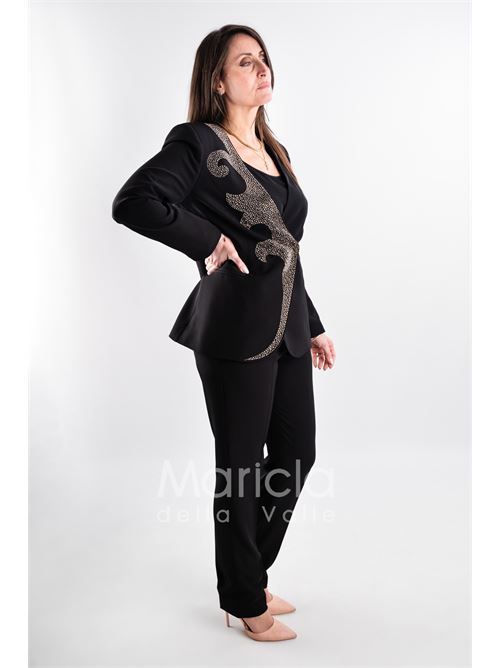 tailleur ricamo strass SHARON | SH401NERO