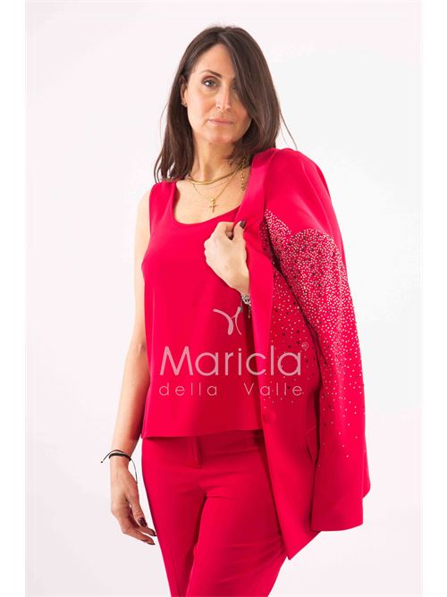 Tailleur con pioggia di strass Completo 3 pezzi SHARON | SH409FUCSIA