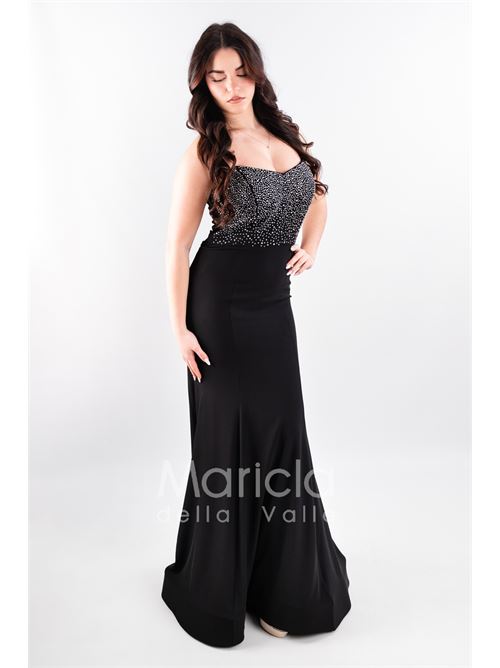 Abito corpetto strass SHARON | SH511NERO