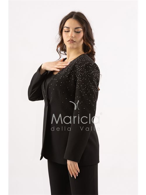 Tailleur Completo 3 pezzi in strass SHARON | SH728TPNERO